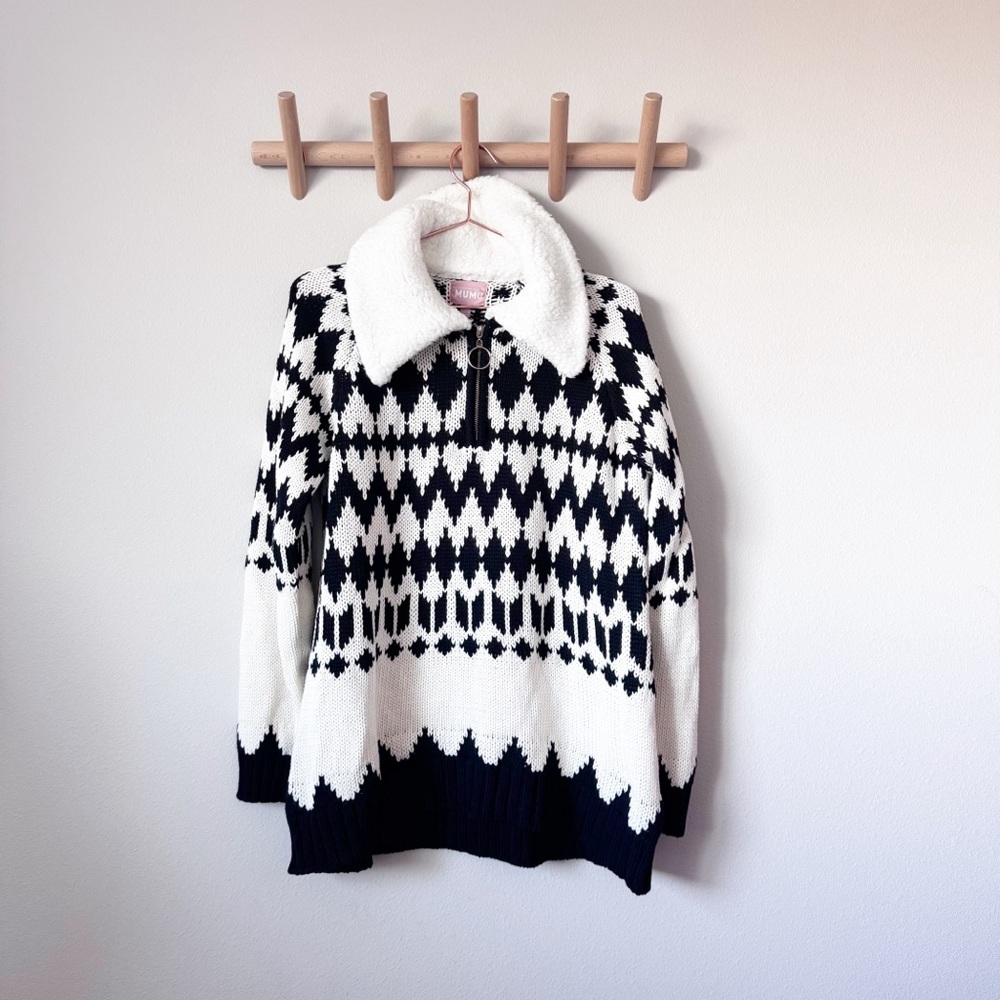 Show Me Your MuMu Sun Valley Black and White Sweater - Picture 4 of 13